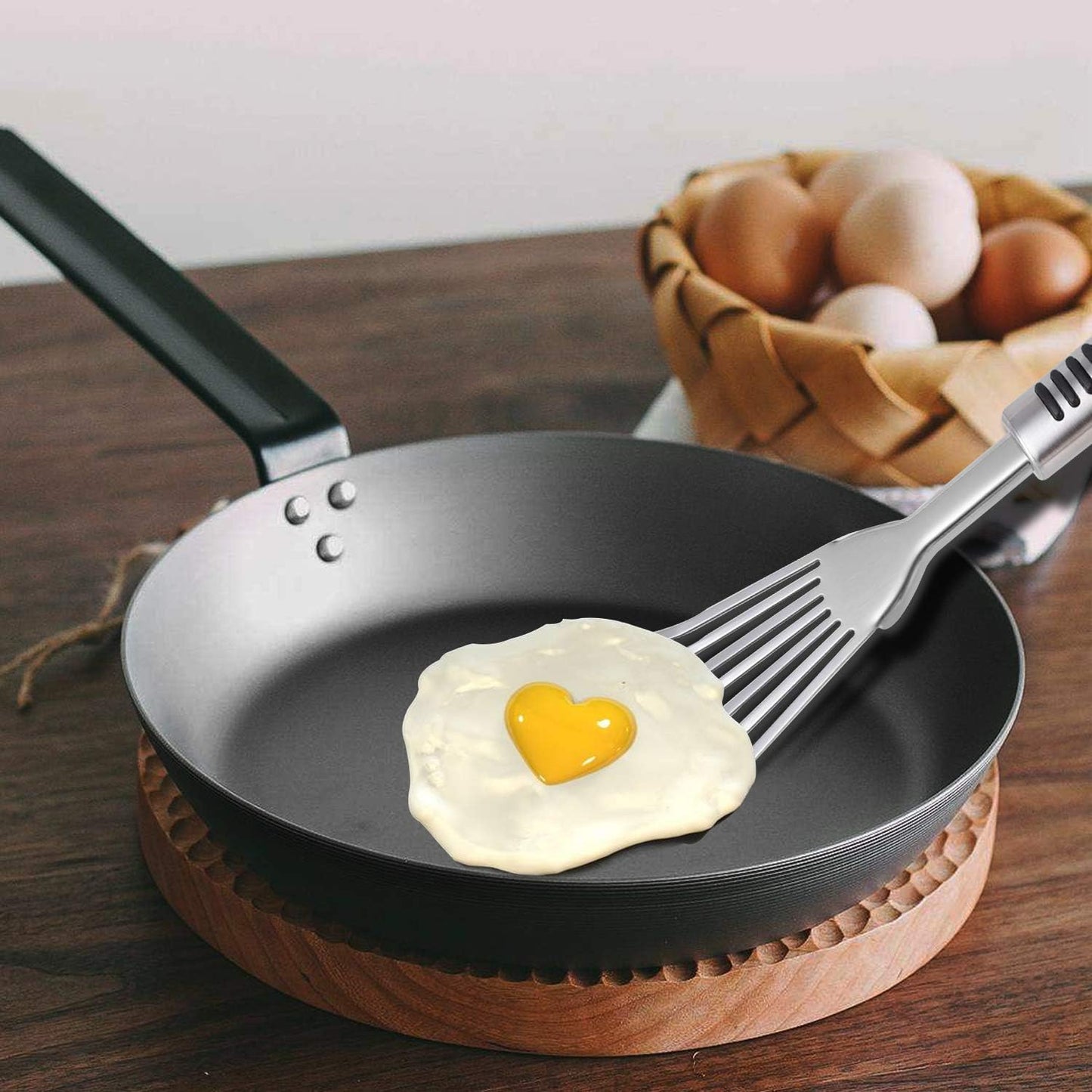 Stainless Steel Fish Spatula with 1.2Mm Thick Blade - Multipurpose Turner for Fish, Eggs, Meat, and Dumplings - Perfect for Grilling, Frying, and More - Bonus Silicone Brush and Oven Mitt - Set of 1