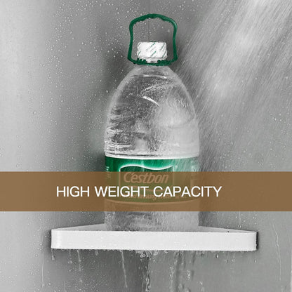 Bathroom Shelves Wall Mounted Glass Corner Shower Shelf for Bathroom Floating Shelf Tempered Glass Wall Organizer 2-Tier(White)