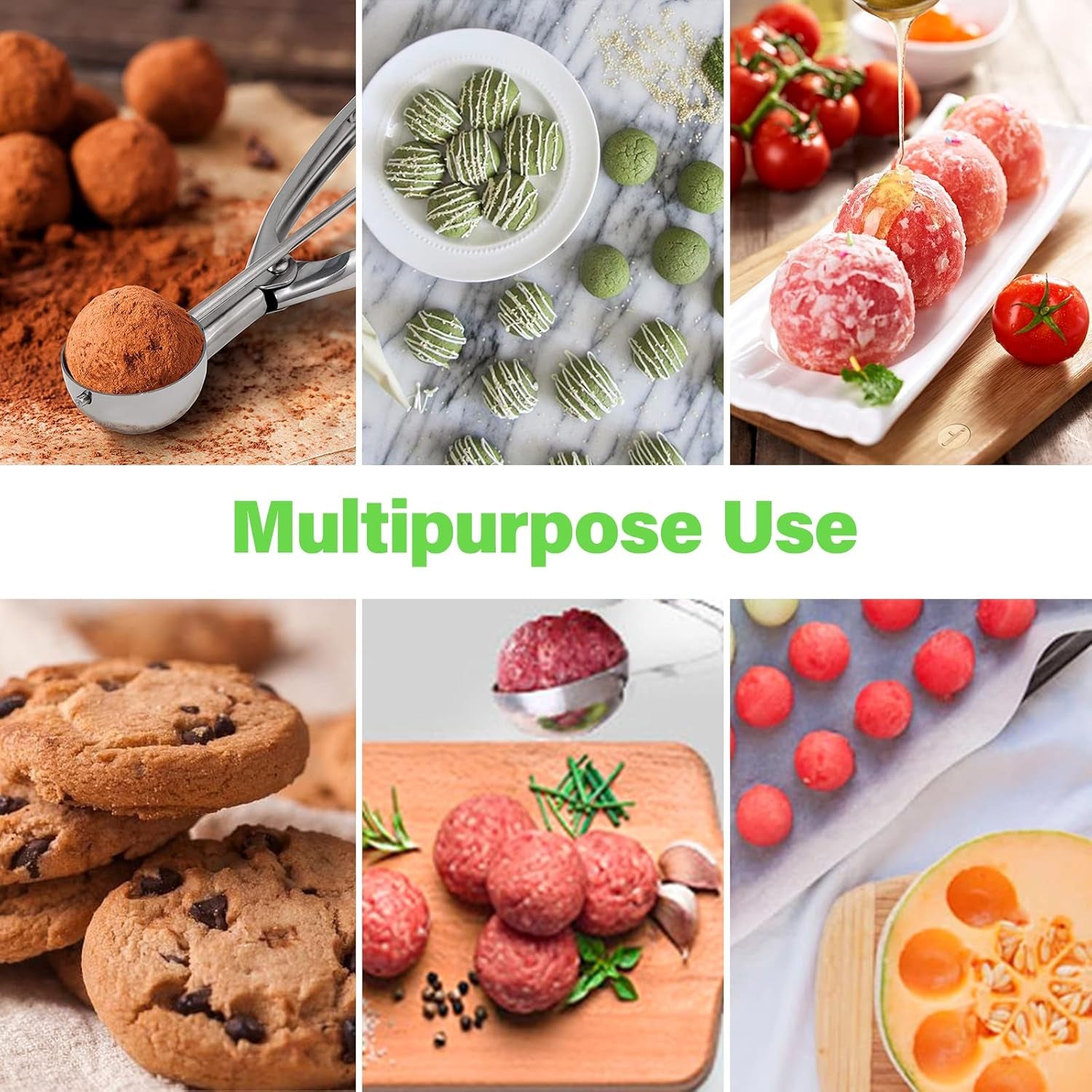 Medium Cookie Scoop for Baking, 2.8 Tablespoons/ 42 Ml/ 1.4 Oz Ball Cookie Dough Scoop - Spring-Loaded Ice Cream Scoop 18/8 Stainless Steel Secondary Polishing - (#24-1 9/10 In)